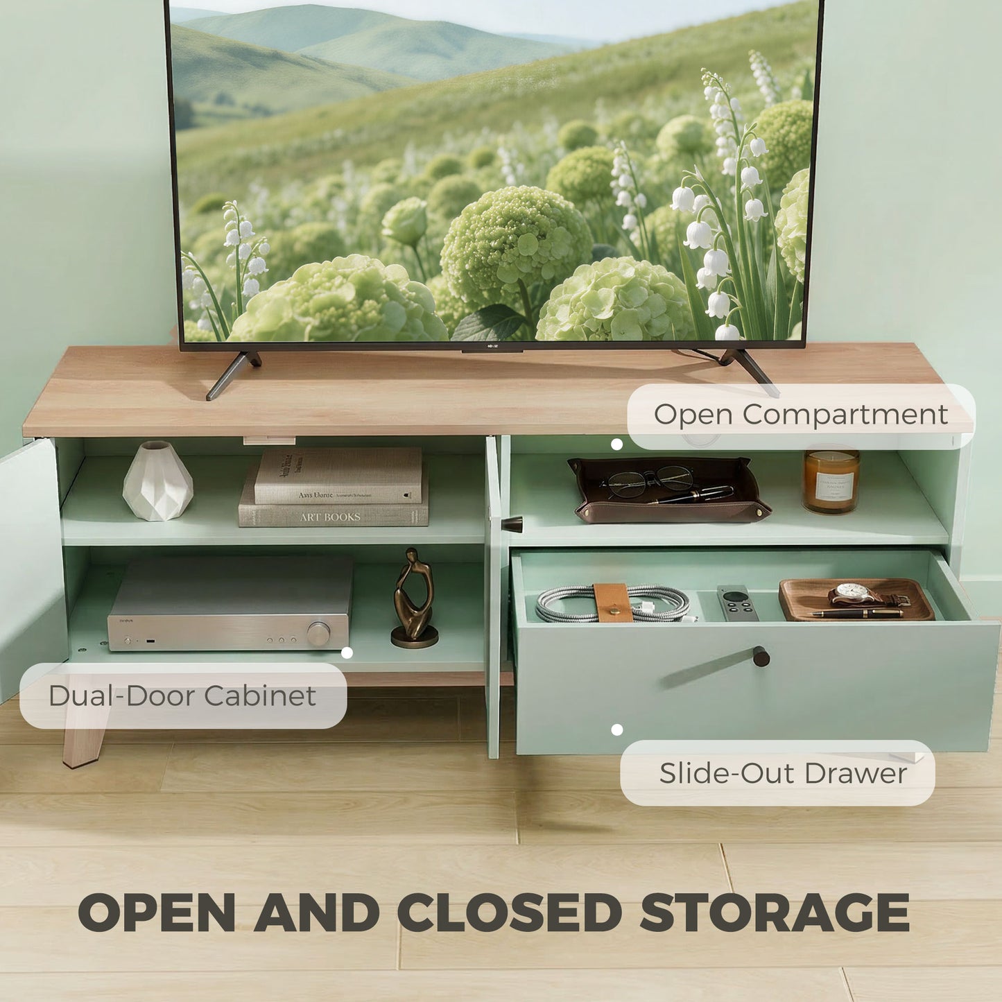 Entertainment Center with Adjustable Shelf for TVs up to 36 Inch
