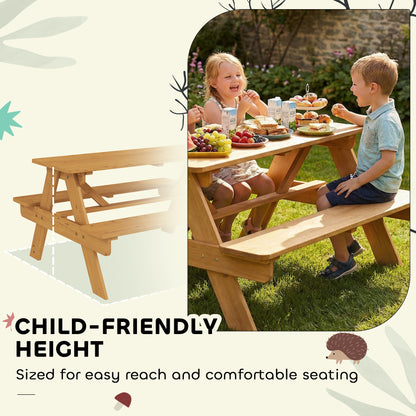 Kids Picnic Table Outdoor Wooden Natural Wood