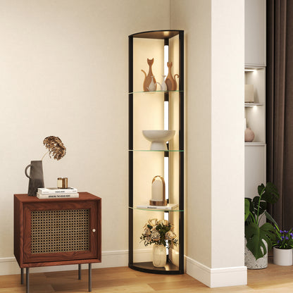 LED Floor Lamp with Shelves, Dimmable Standing Lamp with Foot Switch