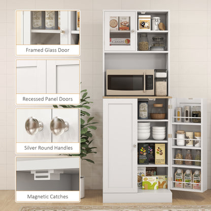 169cm Tall Kitchen Pantry Storage Cabinet with Microwave Shelf