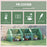 270 x 90 x 90 cm Steel Frame Poly Tunnel Steeple Greenhouse - Green