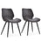 Dining Chairs Set of 2, PU Leather Upholstered Kitchen Chairs with Backs, Moulded Padded Seats and Steel Frame for Dining Room, Grey