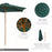 2.5m Wooden Garden Patio Parasol Umbrella-Green