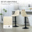 Bar Stools Set of 2 Adjustable Swivel Bar Chairs with Backrest Beige