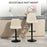 Bar Stools Set of 2 Adjustable Swivel Bar Chairs with Backrest Beige