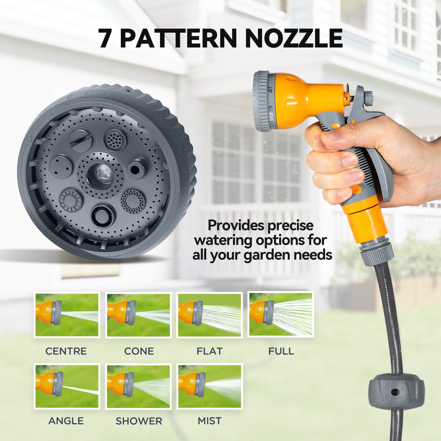 Retractable Hose Reel Wall Mounted with Lock, Orange
