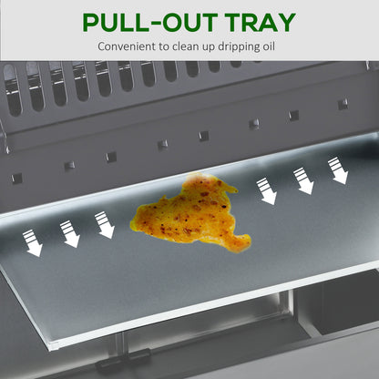 Gas BBQ Grill 4 + 1 Stainless Steel Burner Garden Barbecue Cooker