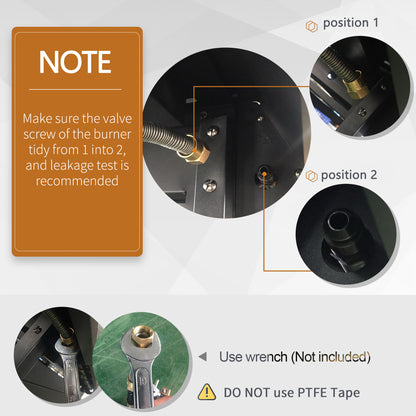Gas BBQ Grill 4 + 1 Stainless Steel Burner Garden Barbecue Cooker