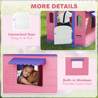 Playhouse for Kids Outdoor Indoor, 5 in 1 Garden House, Pink