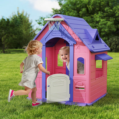 Playhouse for Kids Outdoor Indoor, 5 in 1 Garden House, Pink