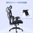 Mesh Office Chair, Height Adjustable Desk Chair with Lumbar Support, Swivel Wheels and Adjustable Headrest, Black