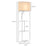 Corner Modern Floor Lamp with Shelves for Living Room, Bedroom, White