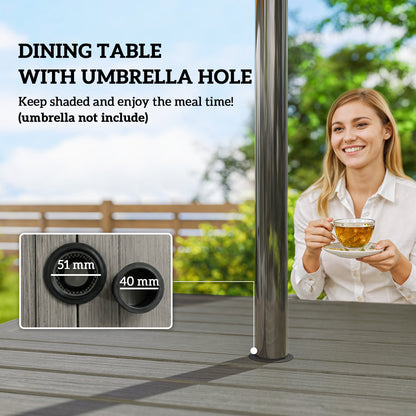 5 Pieces Outdoor Dining Set for 4, Grey and Khaki