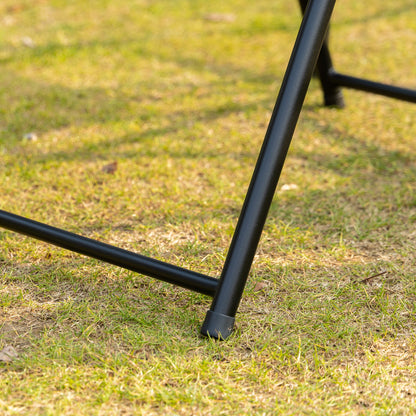 5 Piece Garden Dining Furniture Set w/ 4 Folding Chairs & Parasol Hole