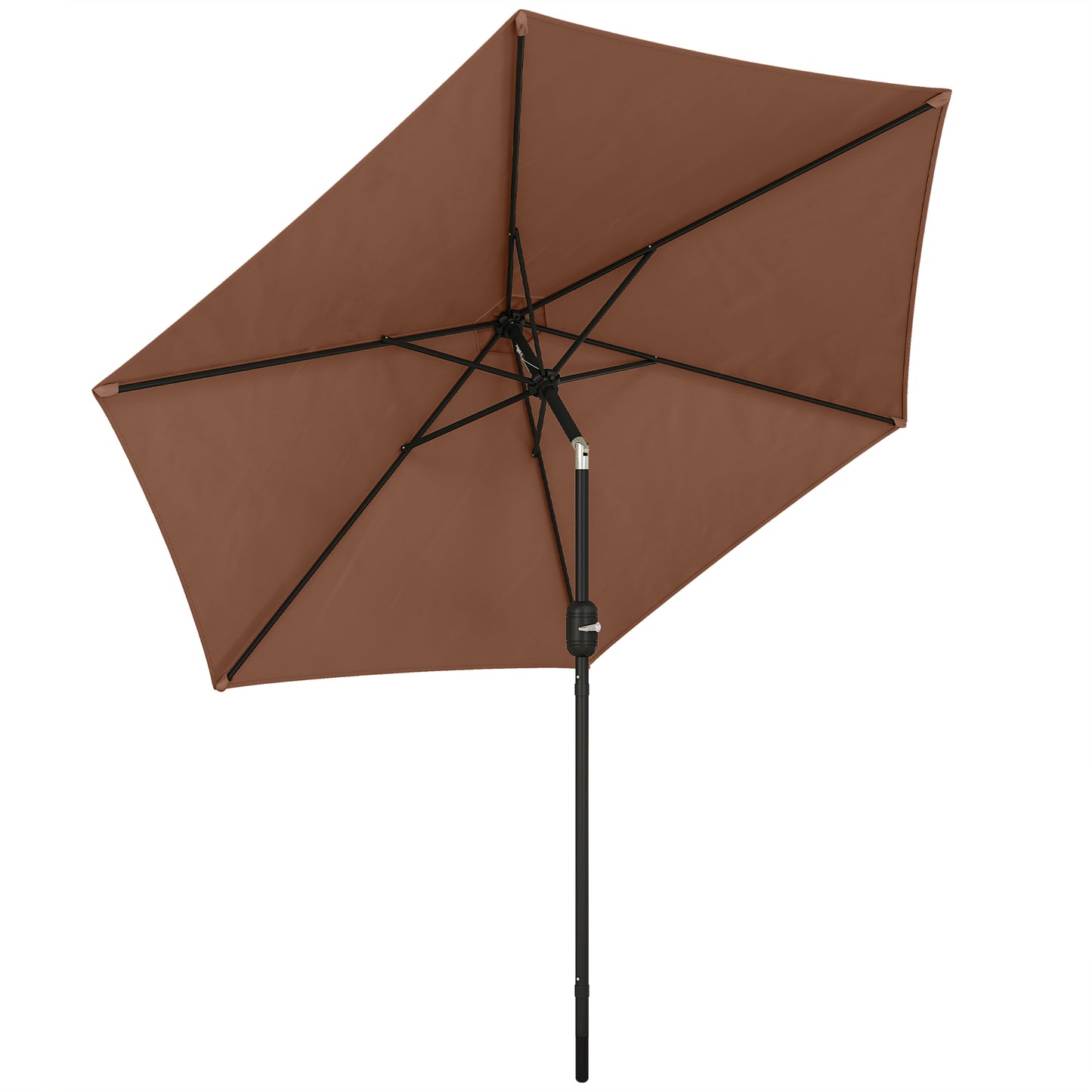 2.6M Garden Parasol Umbrella with Aluminium Pole, Tilt, Crank