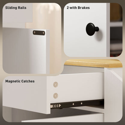 Kitchen Island with 3-Tier Spice Rack, Kitchen Cart with Towel Rack