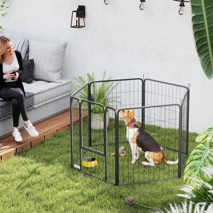 Dog Pen, 12 Panels Puppy Pen for Medium Dogs, 80cm High, Black
