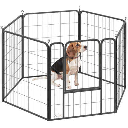 Dog Pen, 12 Panels Puppy Pen for Medium Dogs, 80cm High, Black