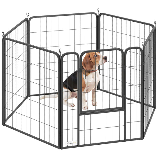 Dog Pen, 12 Panels Puppy Pen for Medium Dogs, 80cm High, Black