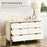 Wide Chest of Drawers, 6-Drawer Storage Organiser Unit with Wood Legs for Bedroom, Living Room, White and Brown