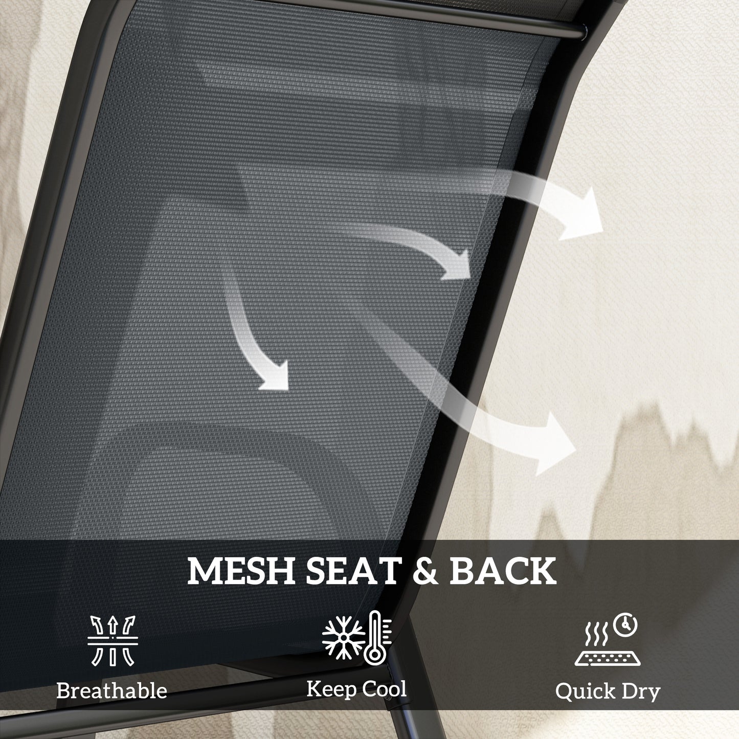 5 PCs Garden Furniture Set, Round Table and Stackable Chairs, Grey