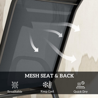 5 PCs Garden Furniture Set, Round Table and Stackable Chairs, Grey