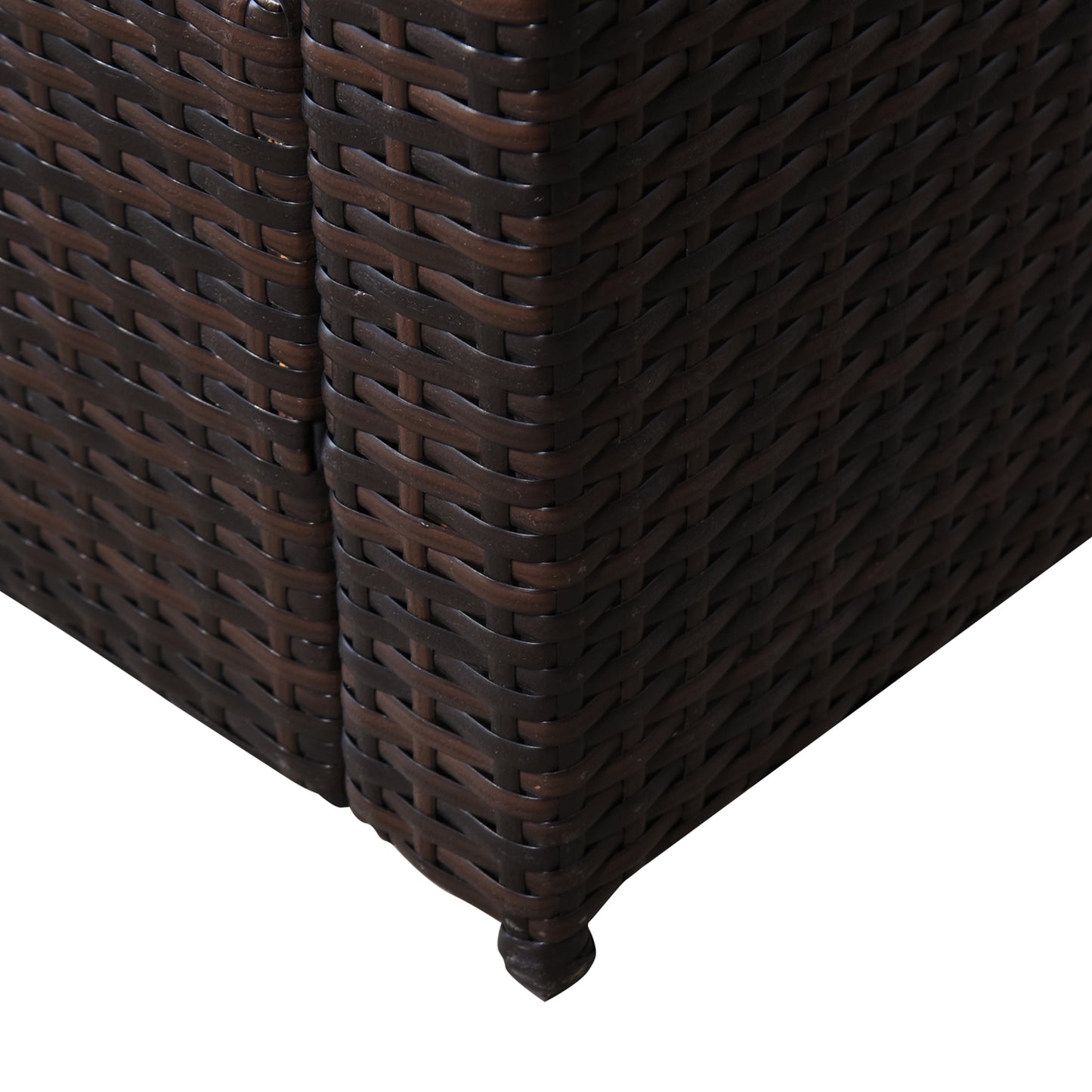 3Pcs Patio 2 Seater Rattan Sofa Garden Furniture Set Coffee w/ Cushions