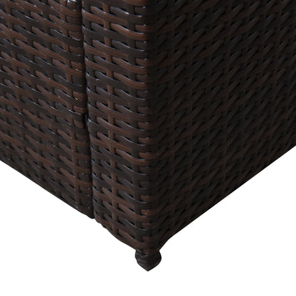 3Pcs Patio 2 Seater Rattan Sofa Garden Furniture Set Coffee w/ Cushions