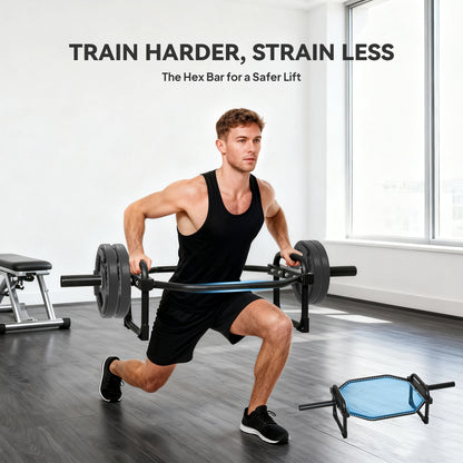 Olympic Trap Bar, 2" Hex Barbell Bar with 300kg Capacity