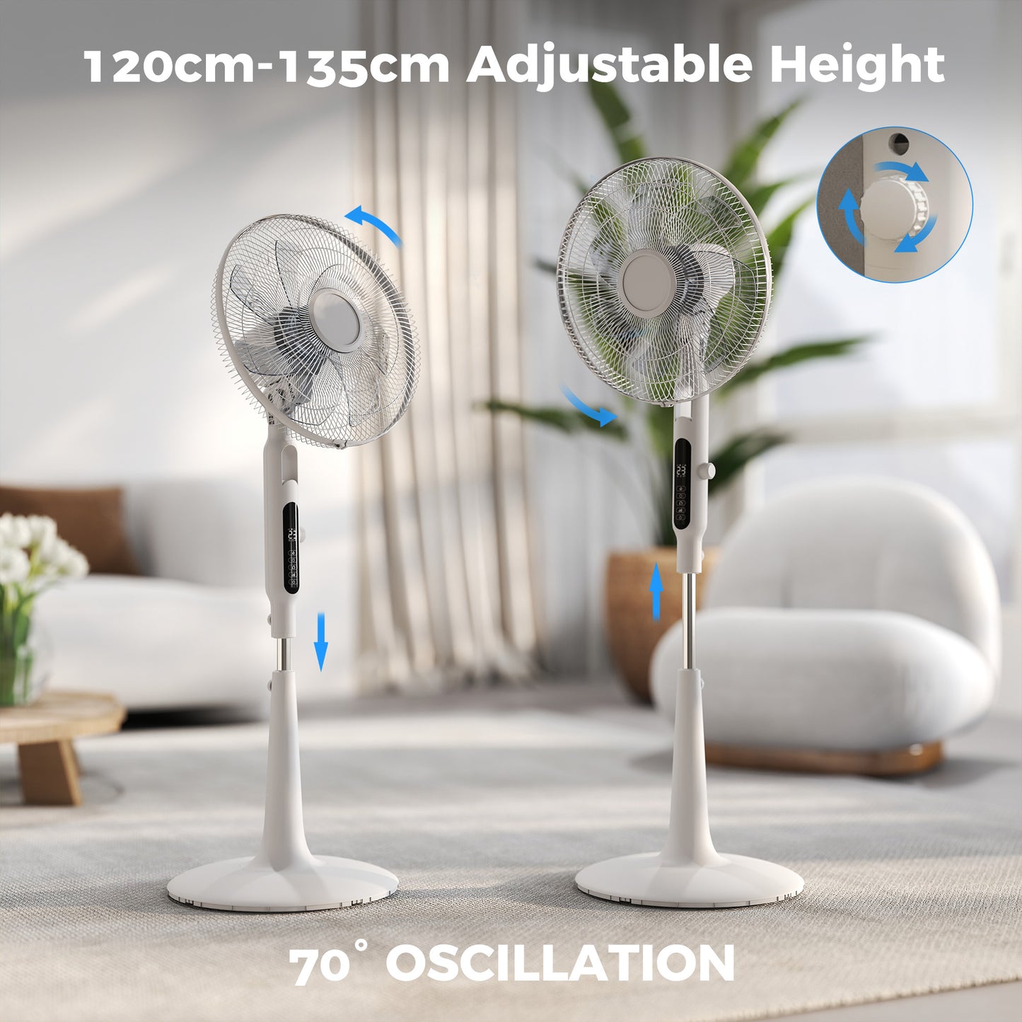 Standing Fan with 75 Degree Oscillation Mosquito Repellent Function