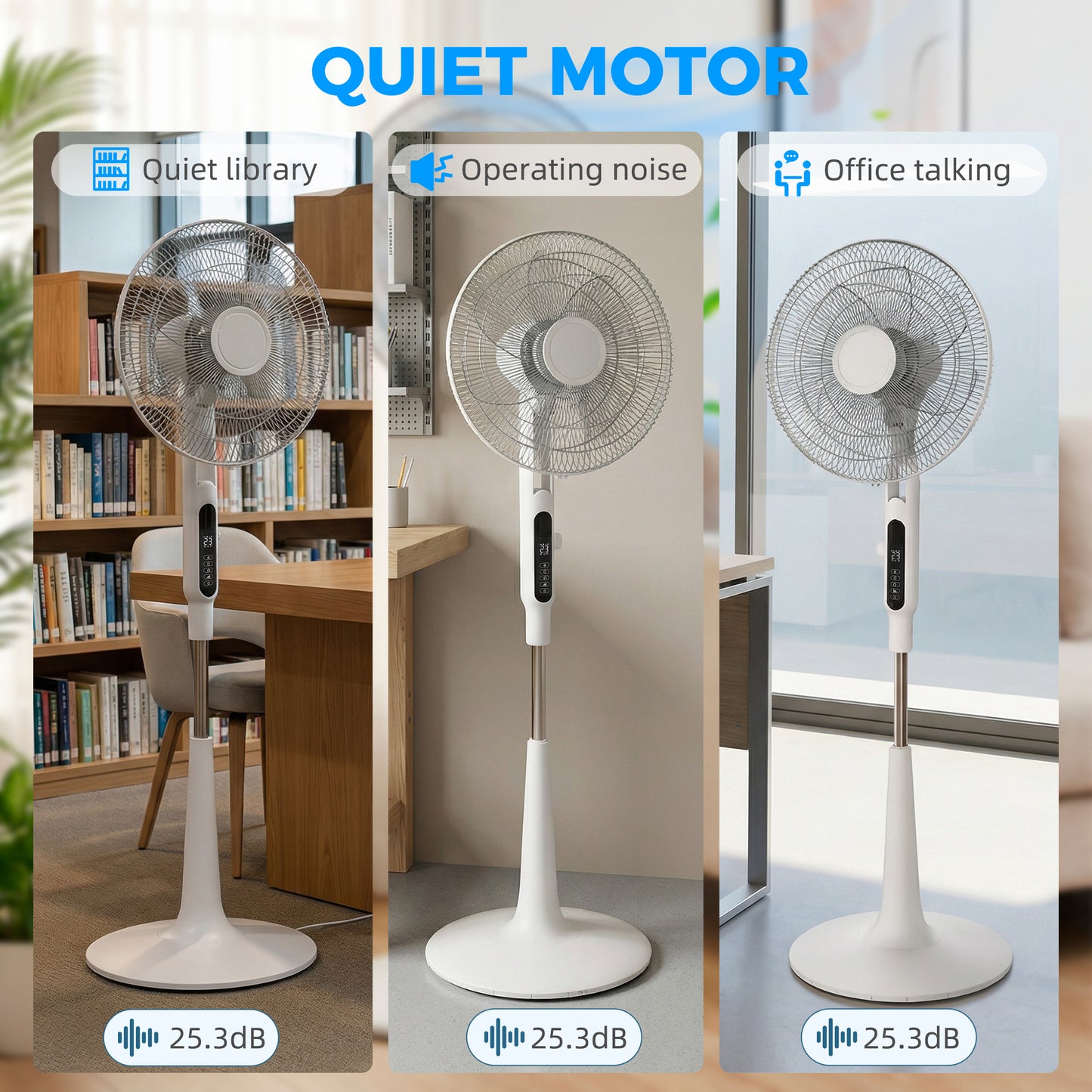 Standing Fan with 75 Degree Oscillation Mosquito Repellent Function