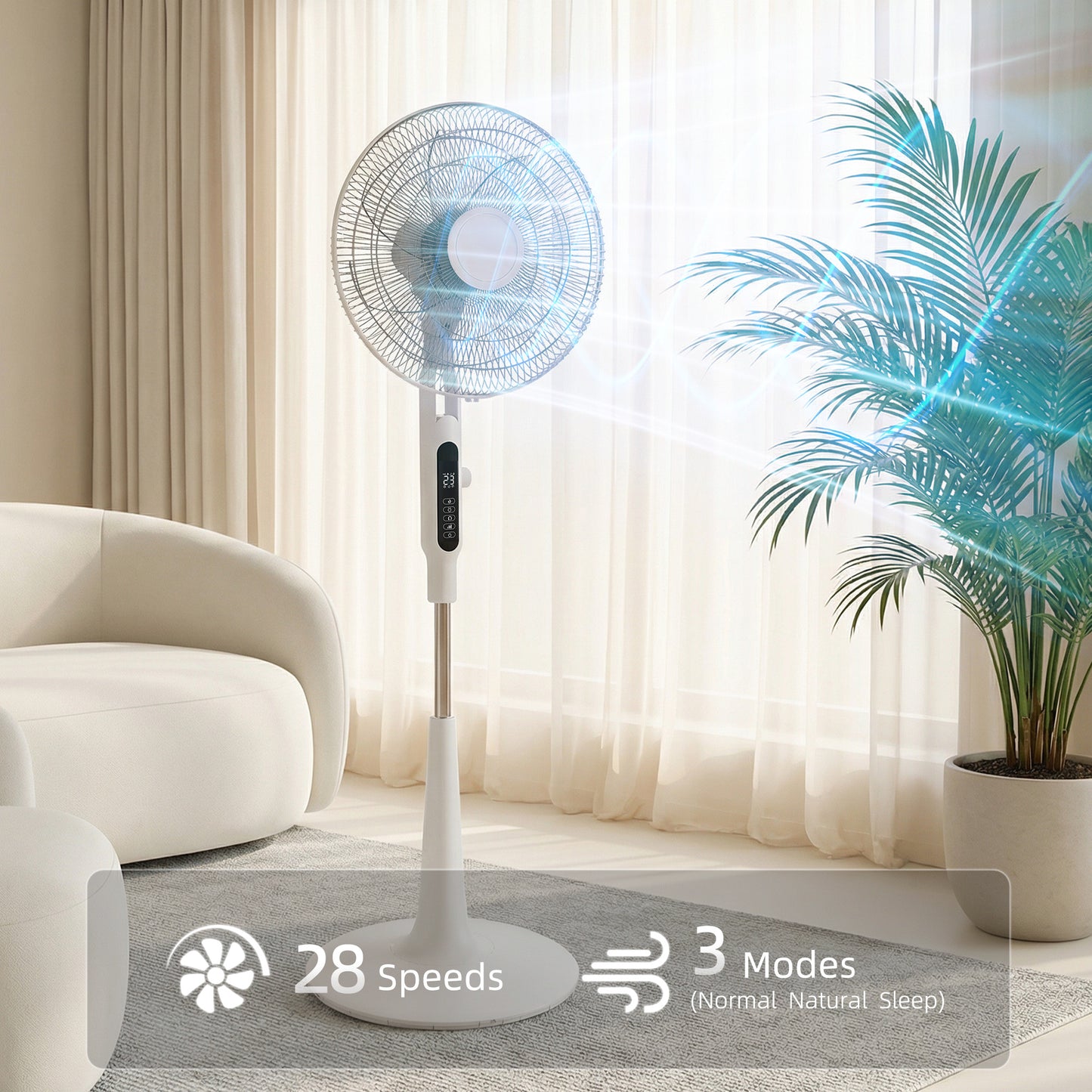 Standing Fan with 75 Degree Oscillation Mosquito Repellent Function