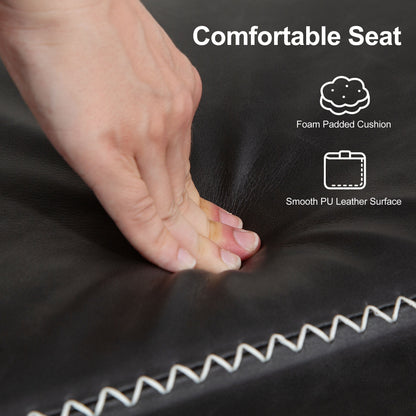 Shoe Bench, PU Leather Shoe Storage Bench for Entryway, Charcoal Grey