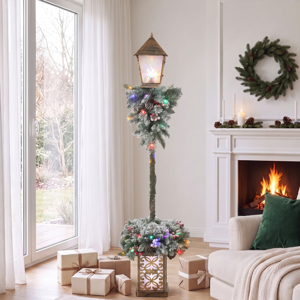 Christmas Street Lamp, Outdoor Lighted Christmas Tree Lamp Post