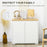 Sideboard Cabinet, Kitchen Storage Cabinet with Double Doors and Adjustable Shelf for Living Room, Entryway, White