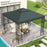 3(m) 2 Tier Gazebo Top Cover Replacement Canopy Roof Charcoal Grey