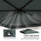 3(m) 2 Tier Gazebo Top Cover Replacement Canopy Roof Charcoal Grey