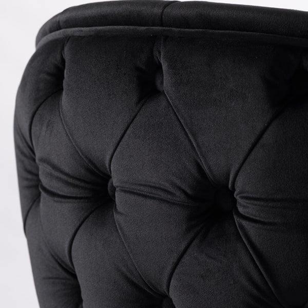Sophia Counter Stool - Black - Silver Caps
