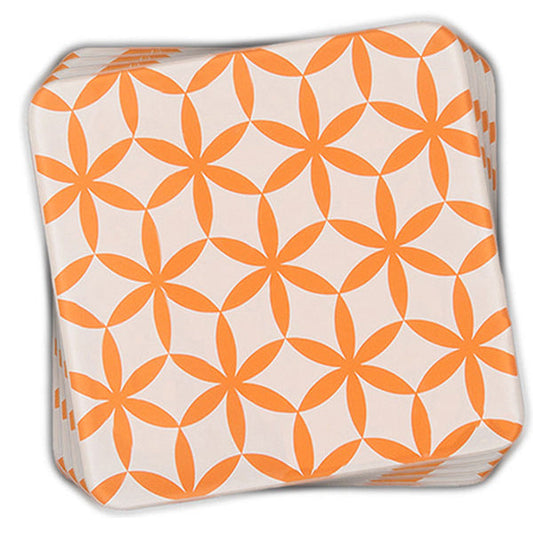 Set of 6 Glass Coasters Star Anise