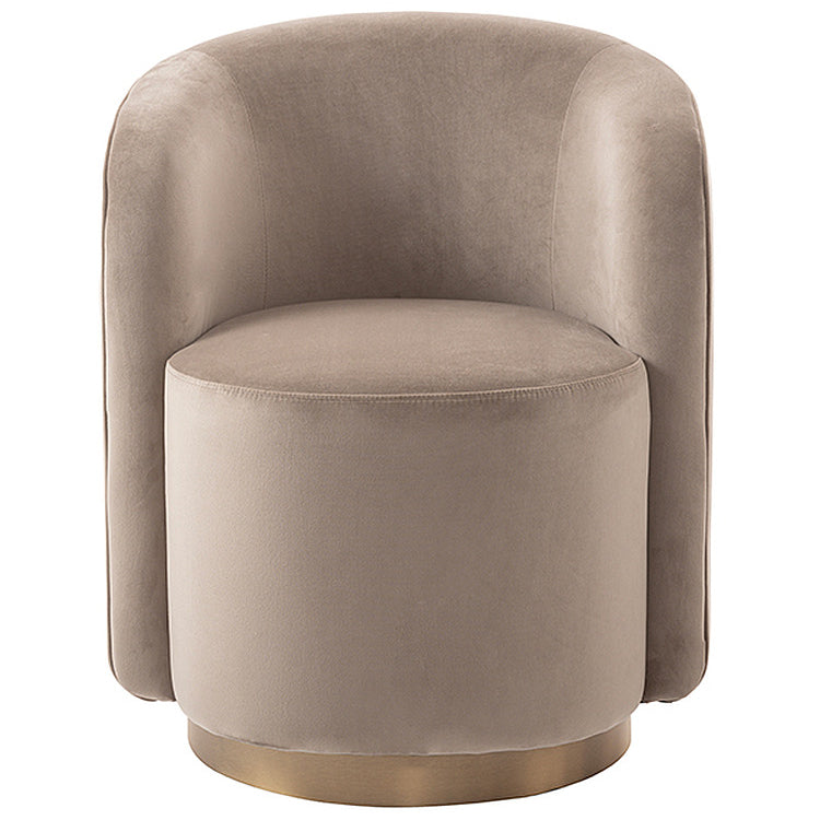 West End Swivel Dining Chair - Taupe - Brass Base