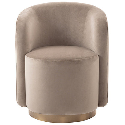 West End Swivel Dining Chair - Taupe - Brass Base