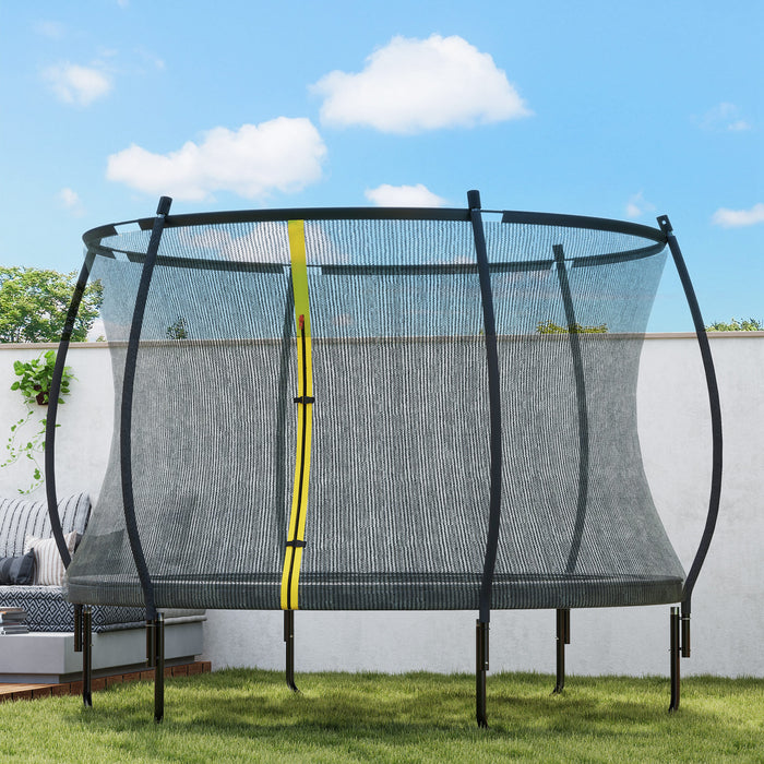 10ft Trampoline with Enclosure Net and Spring Cover, Black