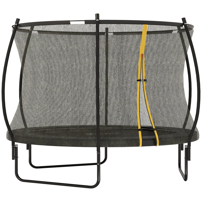 10ft Trampoline with Enclosure Net and Spring Cover, Black