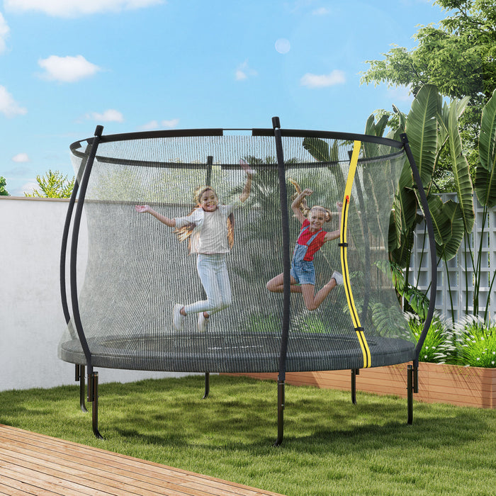 10ft Trampoline with Enclosure Net and Spring Cover, Black