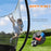 10ft Trampoline with Enclosure Net and Spring Cover, Black