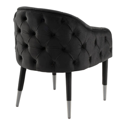Sophia Dining Chair - Black - Silver Caps