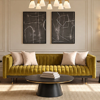 Metz Three Seater Sofa - Olive