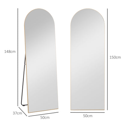 Floor Mirror Wall Mount Leaning Standing Mirror 50 x 150cm Gold Tone
