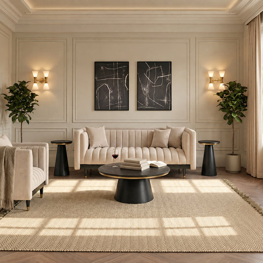 Metz Two Seat Sofa - Chalk