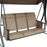 3 Person Outdoor Patio Porch Swing Chair with High Back Design, Side Pouches and Adjustable Canopy, Brown